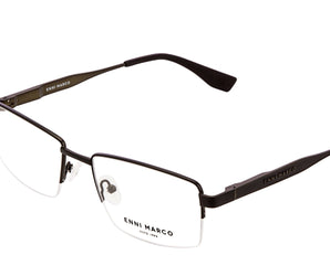 Enni Marco 🇮🇹 ( Made in Italy ) Square Men's Optical Frame Half Frame - نضاره دوت كوم | رقم 1 للنظارات الأصليه في مصر