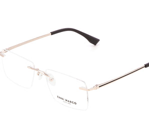Enni Marco 🇮🇹 ( Made in Italy ) Square Men's Optical Frame Rimless