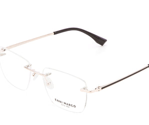 Enni Marco 🇮🇹 ( Made in Italy ) Square Men's Optical Frame Rimless