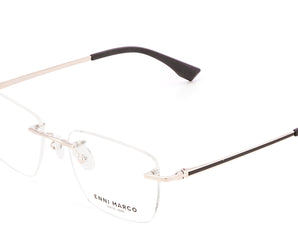 Enni Marco 🇮🇹 ( Made in Italy ) Square Men's Optical Frame Rimless