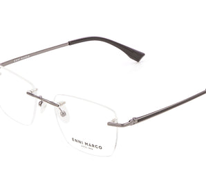 Enni Marco 🇮🇹 ( Made in Italy ) Square Men's Optical Frame Rimless - نضاره دوت كوم | رقم 1 للنظارات الأصليه في مصر