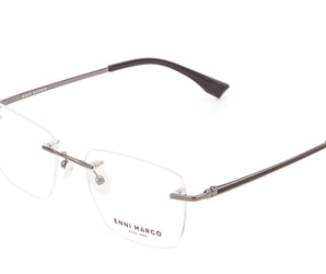 Enni Marco 🇮🇹 ( Made in Italy ) Square Men's Optical Frame Rimless
