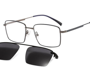 Enni Marco 🇮🇹 Square ( Made in Italy ) Men CLIP ON Optical Frames