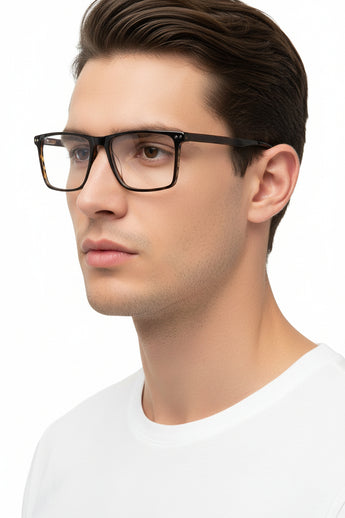 Enni Marco 🇮🇹 ( Made in Italy ) Square unisex Optical Frame Clip - on - نضاره دوت كوم | رقم 1 للنظارات الأصليه في مصر