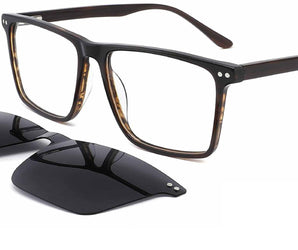 Enni Marco 🇮🇹 ( Made in Italy ) Square unisex Optical Frame Clip-on