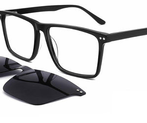 Enni Marco 🇮🇹 ( Made in Italy ) Square unisex Optical Frame Clip-on