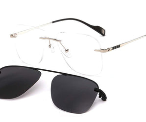 Enni Marco 🇮🇹 Square ( Made in Italy ) Men Optical Frames clip on