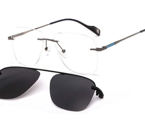 Enni Marco 🇮🇹 Square ( Made in Italy ) Men Optical Frames clip on