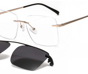 Enni Marco 🇮🇹 Square ( Made in Italy ) Men Optical Frames clip on