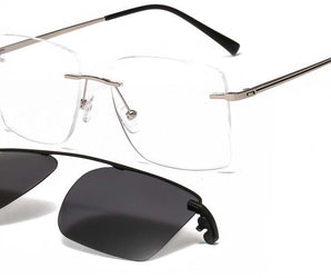 Enni Marco 🇮🇹 Square ( Made in Italy ) Men Optical Frames clip on