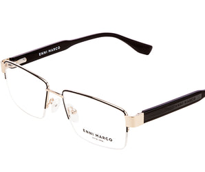 Enni Marco 🇮🇹 ( Made in Italy ) Rectangle Men's Optical Frame Half Frame