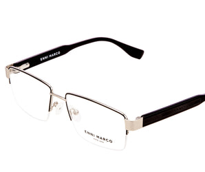 Enni Marco 🇮🇹 ( Made in Italy ) Rectangle Men's Optical Frame Half Frame