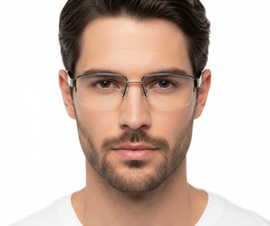 Enni Marco 🇮🇹 ( Made in Italy ) Rectangle Men's Optical Frame Half Frame2 - نضاره دوت كوم | رقم 1 للنظارات الأصليه في مصر