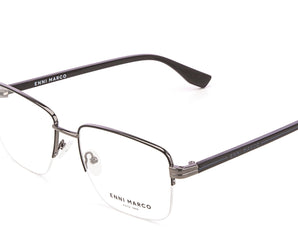 Enni Marco 🇮🇹 ( Made in Italy ) Rectangle Men's Optical Frame Half Frame - نضاره دوت كوم | رقم 1 للنظارات الأصليه في مصر