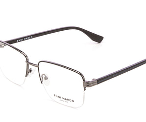Enni Marco 🇮🇹 ( Made in Italy ) Rectangle Men's Optical Frame Half Frame