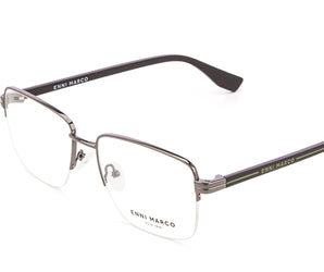 Enni Marco 🇮🇹 ( Made in Italy ) Rectangle Men's Optical Frame Half Frame - نضاره دوت كوم | رقم 1 للنظارات الأصليه في مصر