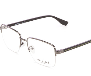 Enni Marco 🇮🇹 ( Made in Italy ) Rectangle Men's Optical Frame Half Frame