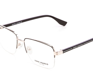 Enni Marco 🇮🇹 ( Made in Italy ) Rectangle Men's Optical Frame Half Frame