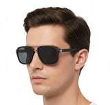 🇮🇹 Mario Rossi 🇮🇹 ( Made in Italy ) Square Men's Sunglasses Polarized (UV400) - نضاره دوت كوم | رقم 1 للنظارات الأصليه في مصر