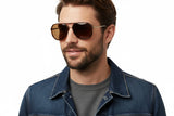 Mario Rossi 🇮🇹 ( Made in Italy ) Square Men's Polarized Sunglasses(UV) - نضاره دوت كوم | رقم 1 للنظارات الأصليه في مصر