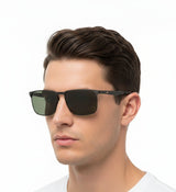🇮🇹 Mario Rossi 🇮🇹 ( Made in Italy ) Square Men's Sunglasses Polarized(UV400) - نضاره دوت كوم | رقم 1 للنظارات الأصليه في مصر