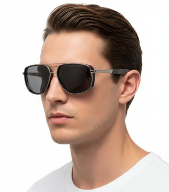🇮🇹 Mario Rossi 🇮🇹 ( Made in Italy ) Square Men's Sunglasses Polarized(UV400) - نضاره دوت كوم | رقم 1 للنظارات الأصليه في مصر