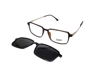 Gestapo rectangle Optical Men Clip on Polarized