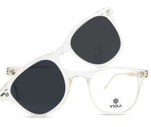 Viola Square Men's Polarized Clip on - نضاره دوت كوم | رقم 1 للنظارات الأصليه في مصر