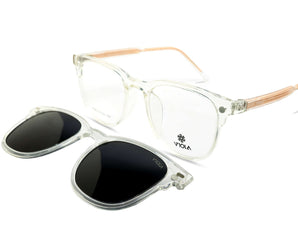 Viola Square Men's Polarized Clip on - نضاره دوت كوم | رقم 1 للنظارات الأصليه في مصر